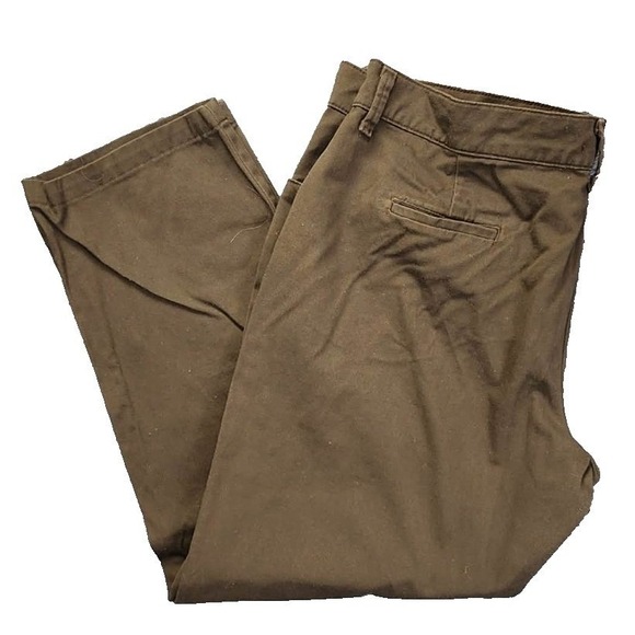 Lee Pants - Lee Relaxed Fit At The Waist Brown Stretch Straight Leg Pants Womens 20W Medium